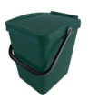 GREEN PLASTIC FOOD WASTE CADDY 7L