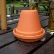 TERRACOTTA FLOWER POT ASHTRAY 13X13CM W/15CM GLAZED SAUCER