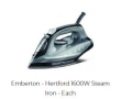 HERTFORD STEAM IRON 1600W HOTEL SAFE BLACK , ANTI-CALC