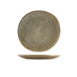 GENWARE TERRA PORCELAIN SMOKE GREY ORGANIC PLATE 8.3"