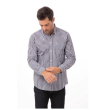 MENS GINGHAM OXFORD SHIRT L/S NAVY WHITE CHECK 2XL