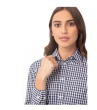 GINGHAM WOMENS L/S SHIRT DARK NAVY WHITE CHECK XL