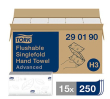 TORK FLUSHABLE HAND TOWEL SINGLEFOLD 2PLY WHITE H3