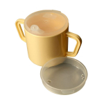 HENLEYS DUAL HANDLE FEEDER BEAKER WITH 2 WIDE SPOUT LIDS 8OZ