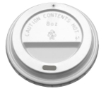 8OZ DOMED SIP THROUGH LID WHITE