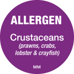 DAYMARK ALLERGEN CRUSTACEANS LABEL 25MM CIRCULAR