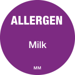 DAYMARK ALLERGEN MILK LABEL 25MM CIRCULAR