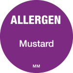 DAYMARK ALLERGEN MUSTARD LABEL 25MM CIRCULAR