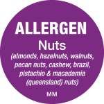 DAYMARK ALLERGEN NUTS LABEL 25MM CIRCULAR