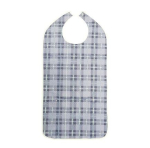 ALERTA ADULT BIB LONG LENGTH W/ CRUMB TRAY 90CM BLUE CHECK