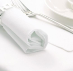 AMALFI NAPKIN WHITE 51x51CM HEMMED EDGE