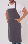 DENNYS ORIGINALS BIB APRON WITH POCKET GREY DP133