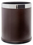 ASLOTEL VINYL 9LITRE WASTE BIN BROWN LEATHER EFFECT E007748