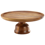 GENWARE ACACIA WOOD ROUND CAKE STAND 13"