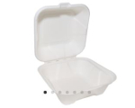6" BAGASSE BURGER BOX SQUARE 155 X 150 X 46MM