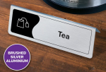 BEVERAGE DISPLAY SILVER BRUSHED TEA SIGN