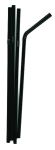 BLACK BIODEGRADABLE FLEX STRAW 6MM BORE, 8" LENGTH