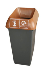 KITCHEN WASTE RECYCLING 50LTR BIN WITH BROWN LID AND LOGO