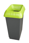 MIXED RECYCLING 50LTR BIN WITH GREEN LID AND LOGO