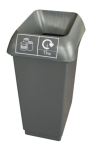 TINS RECYCLING 50LTR BIN WITH GREY LID AND LOGO