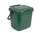GREEN PLASTIC FOOD WASTE CADDY 7L