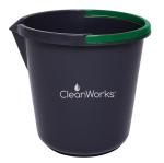 CLEANWORKS PLASTIC BLACK BUCKET WITH GREEN HANDLE 10 LITRE