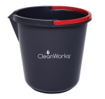 CLEANWORKS PLASTIC BLACK BUCKET WITH RED HANDLE 10 LITRE
