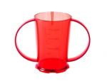 COPOLYSTER 2 HANDLED BEAKER 7OZ TRANS RED T29-71