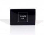 BLACK GLOSS AND SILVER FOIL CARTON SHOWER CAP X500