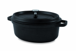OVAL ALUMINIUM CASSEROLE DISH AND LID 4.2LTR BLACK