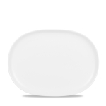 CHURCHILL ALCHEMY FINE CHINA WHITE MOONSTONE OVAL PLATE 11.3X8.5"