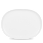 CHURCHILL ALCHEMY FINE CHINA WHITE MOONSTONE OVAL PLATE 14X10.4"