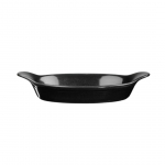 CHURCHILL COOKWARE BLACK OVAL EARED DISH 23X12CM *HASKINS*
