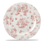 CHURCHILL SUPER VITRIFIED VINTAGE PRINTS CRANBERRY TOILE PLATE 12"