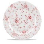 CHURCHILL SUPER VITRIFIED VINTAGE PRINTS CRANBERRY ROSE CHINTZ PLATE 12"
