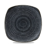 CHURCHILL SUPER VITRIFIED STUDIO PRINTS CHARCOAL BLACK SQUARE PLATE 8.5"