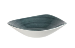 CHURCHILL SUPER VITRIFIED STONECAST PATINA RUSTIC TEAL TRIANGULAR BOWL 21.1OZ