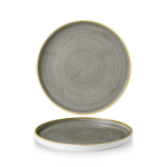 CHURCHILL SUPER VITRIFIED STONECAST PEPPERCORN GREY WALLED PLATE 8.3"