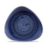 CHURCHILL SUPER VITRIFIED STONECAST PATINA COBALT BLUE TRIANGULAR PLATE 9"