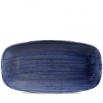 CHURCHILL SUPER VITRIFIED STONECAST PATINA COBALT BLUE OBLONG PLATE 14X7.4"