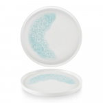 VINTAGE PRINTS MED TILES AQUAMARINE CHEFS' WALLED PLATE