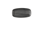 STONECAST RAW BLACK CHEFS OBLO NG PLATE 11 3/4X6"