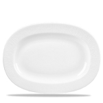 CHURCHILL SUPER VITRIFIED BAMBOO WHITE RIMMED OVAL DISH 13"