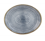 CHURCHILL SUPER VITRIFIED STUDIO PRINTS SLATE BLUE OVAL PLATE 10.6X9"