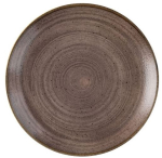 CHURCHILL SUPER VITRIFIED STONECAST RAW BROWN COUPE PLATE 10.2"