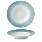 CHURCHILL SUPER VITRIFIED STUDIO PRINTS RAKU TOPAZ BLUE WIDE RIM BOWL 16.5OZ