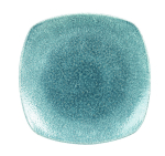 CHURCHILL SUPER VITRIFIED STUDIO PRINTS RAKU TOPAZ BLUE SQUARE PLATE 9.9"