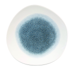 CHURCHILL SUPER VITRIFIED STUDIO PRINTS RAKU TOPAZ BLUE ORGANIC PLATE 10.4"