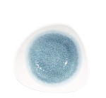 CHURCHILL SUPER VITRIFIED STUDIO PRINTS RAKU TOPAZ BLUE TRIANGULAR BOWL 21.1OZ