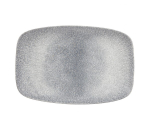 CHURCHILL SUPER VITRIFIED STUDIO PRINTS RAKU TOPAZ BLUE OBLONG PLATE 11.8X7.8"